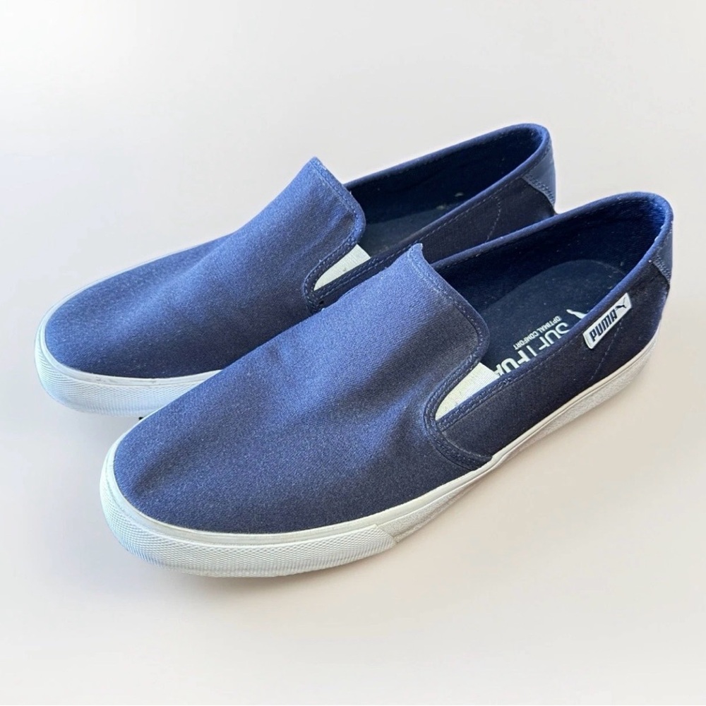 PUMA Men’s Bari Comfort Slip On Casual Boat Loafers Shoes Navy Size 11